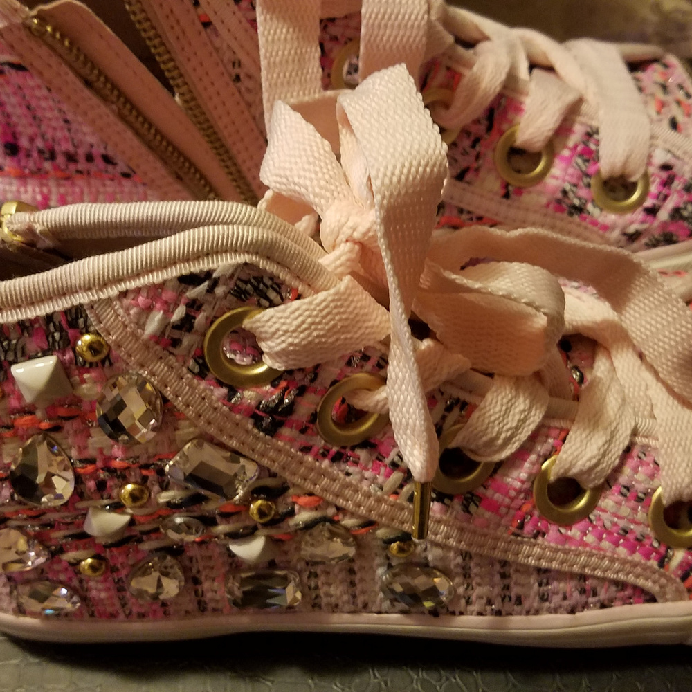 Ash Vanessa pink & white high top sneakers - Picture 2 of 4